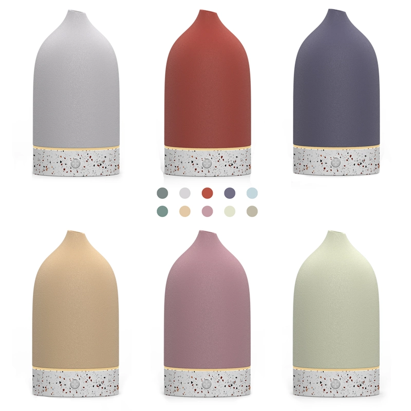 2023 New Plastic Reduction Eco-Friendly 120ml Home Electric Scent Diffuser Terrazzo Ceramic Aroma Essential Oil Diffuser