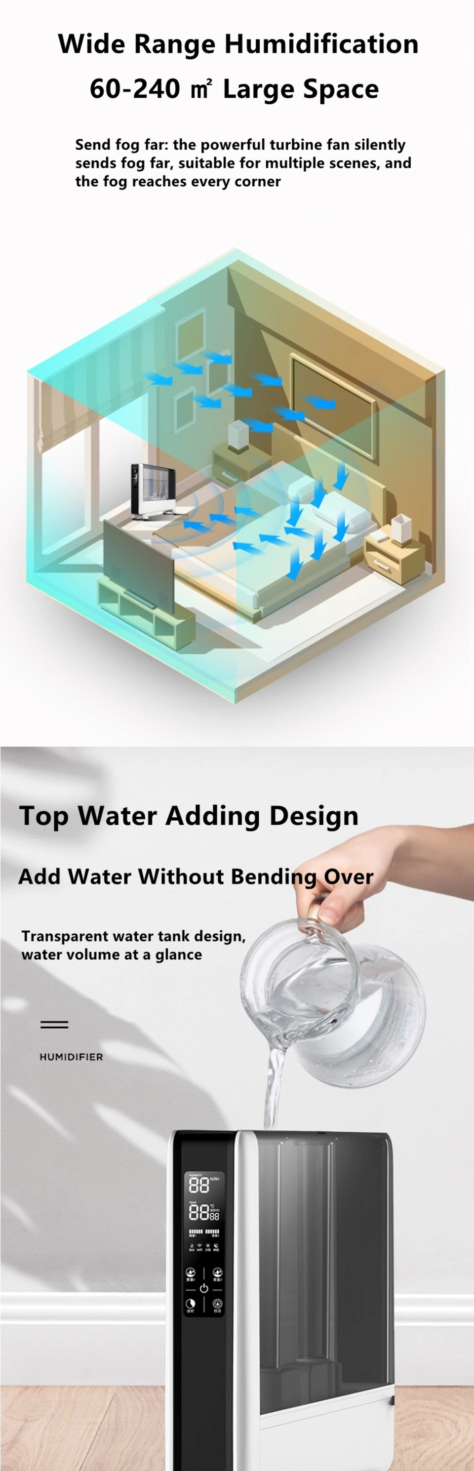 Commercial Defuser Large Vaporizer Perfume Air Disinfect Industrial Ultrasonic Humidifier with Smart Control Aromatherapy Aroma Diffuser Machine