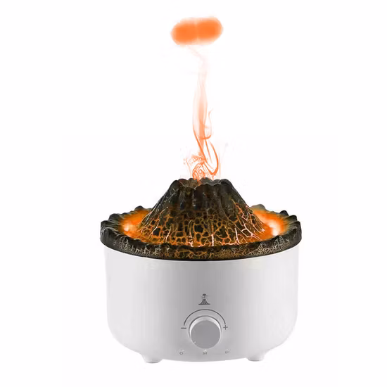 Humidificador de volcán con Control remoto de medusas simuladas 3D, 560ml, difusor de llama de niebla fría, difusor de Aroma de llama de fuego
