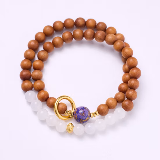 Sándalo verde 1,2 mm de mano con difusor Buda anillo de cuentas borla pulsera colgante